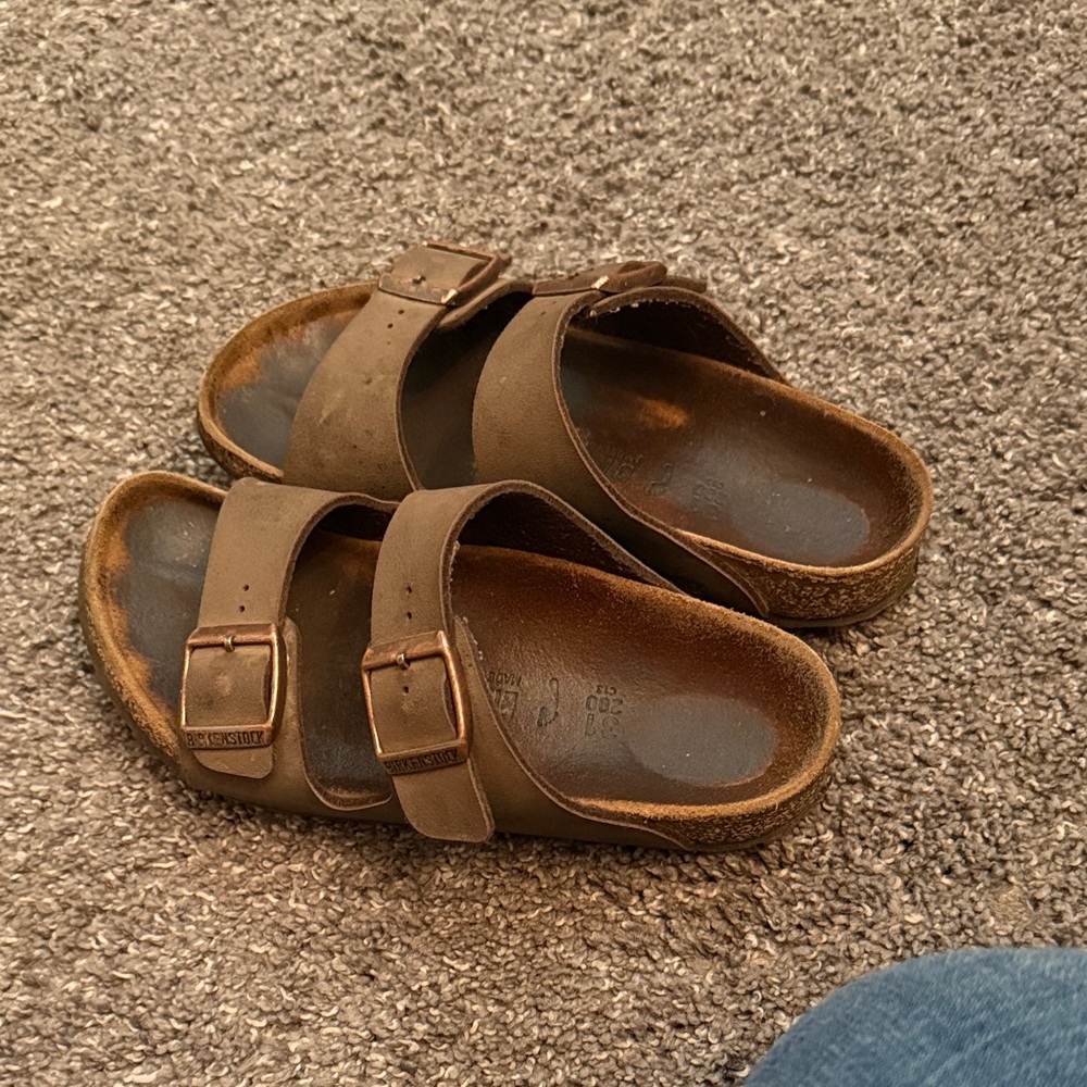 Birkenstock Taupe Suede Footbed Sandals